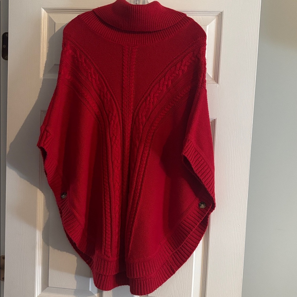 Talbots Vibrant Red Knitwear Capelet XS